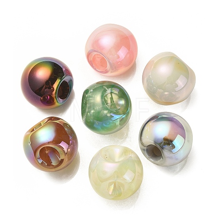 UV Plating Rainbow Iridescent Acrylic Beads OACR-P015-05A-1