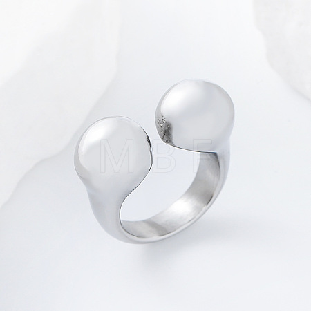 304 Stainless Steel Cuff Open Rings RY3631-2-1
