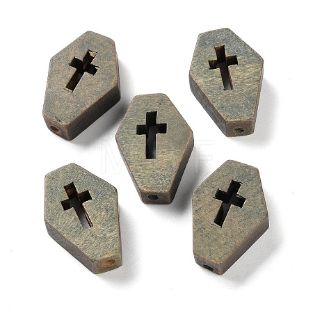Printed Wood Beads WOOD-Z002-15D-1