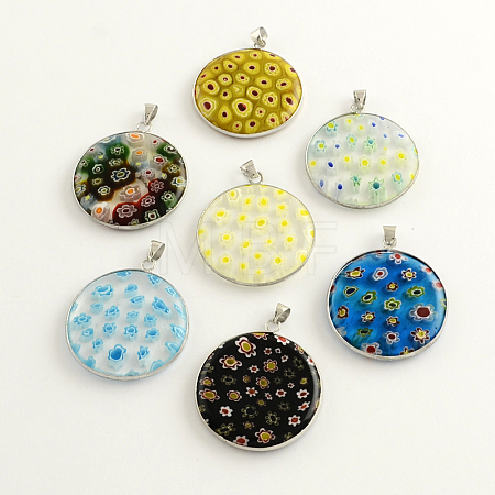 Handmade Millefiori Glass Pendants LK-R006-02-1