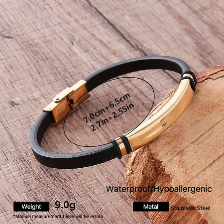 Vintage 304 Stainless Steel Men's Braided PU Leather Bracelets with Metal Clasps TT3196-4-1