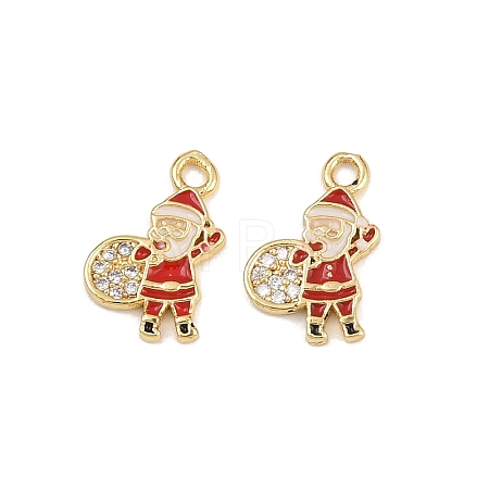 Brass Micro Pave Cubic Zirconia Charms KK-Z129-01G-04-1