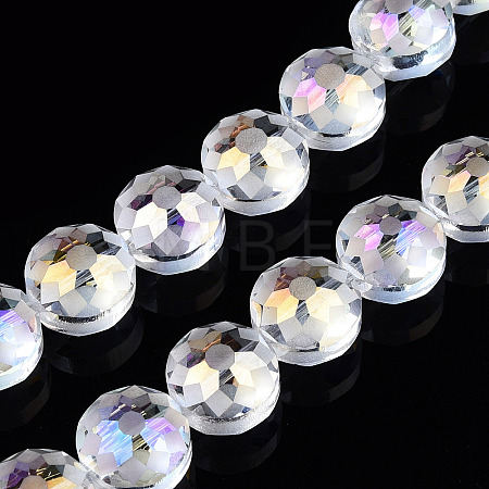Electroplate Glass Beads Strands EGLA-Q084-12mm-10-1