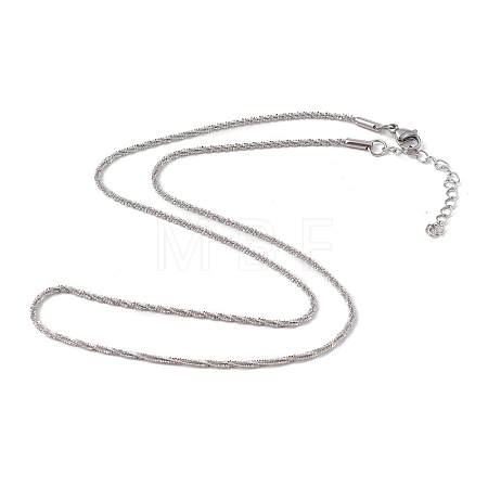 Non-Tarnish 304 Stainless Steel Bone Rope Chain Necklace for Women NJEW-I121-01A-P-1