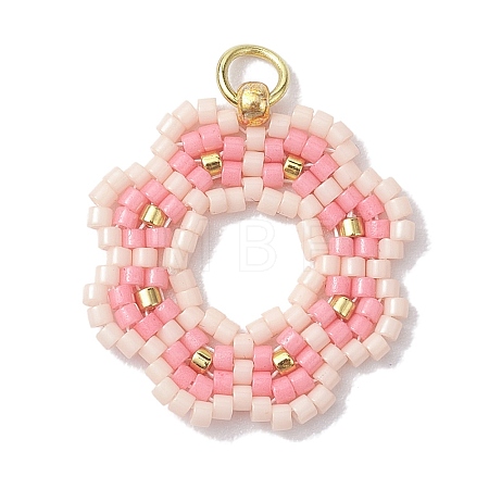 Seed Beads Beaded Charms PALLOY-MZ00205-02-1