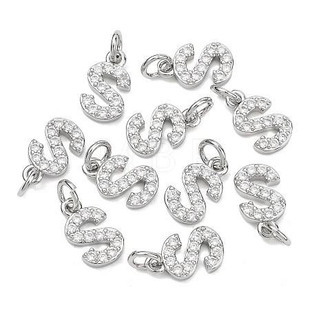 SHEGRACE Brass Micro Pave Clear Cubic Zirconia Pendants XGRQ29910-394P-S-1