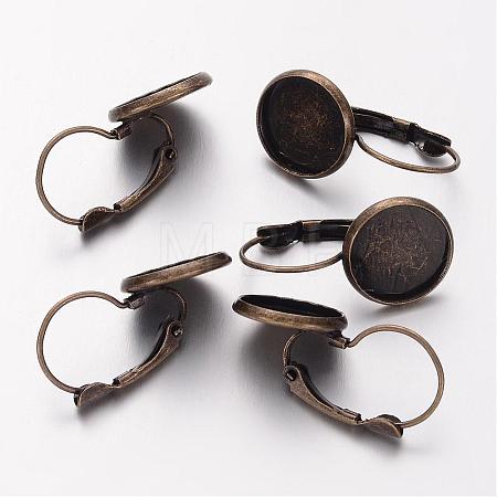 Brass Leverback Earring Findings KK-C1244-NFAB-1