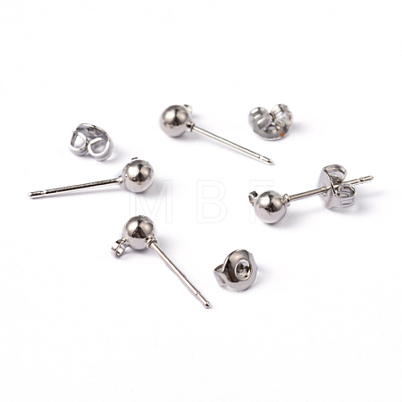 Platinum Color Brass Post Earring Findings X-EC593-1