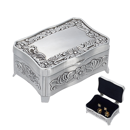 European Retro Floral Engraved Alloy Jewelry Boxes CON-WH0089-281-1