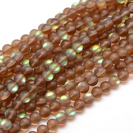 Synthetic Moonstone Beads Strands G-F142-10mm-04-1