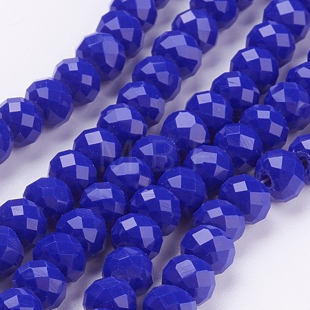 Imitation Jade Glass Bead Strands GLAA-F001-6x4mm-01-1