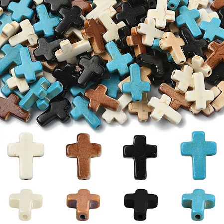 120Pcs 4 Colors Synthetic Turquoise Beads TURQ-YW0001-09-1