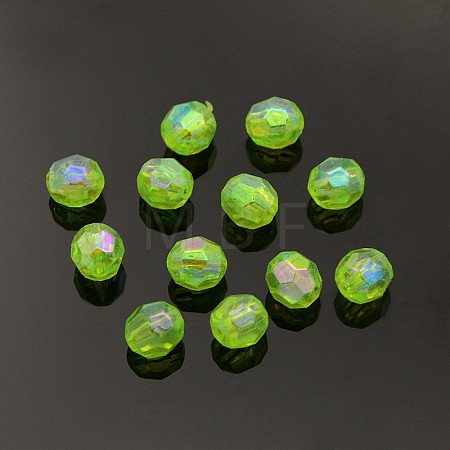 Eco-Friendly Transparent Acrylic Beads TACR-PL642-8mm-35-1
