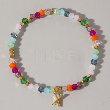 Brass Initial Charm Bracelets KC4213-24-1