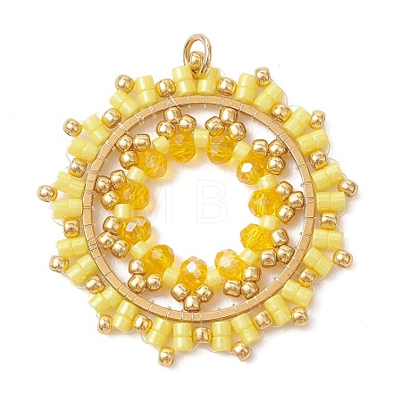 Seed Beads & Glass Beaded Pendants PALLOY-MZ01295-01-1
