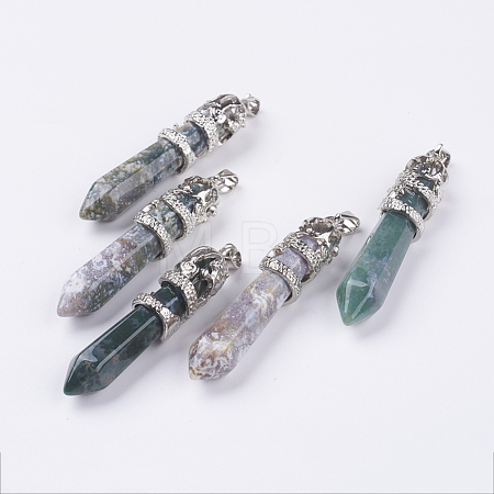 Natural Indian Agate Big Pointed Pendants G-G738-A-37-1