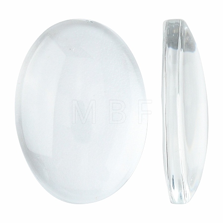 Transparent Oval Glass Cabochons GGLA-R022-18x13-1
