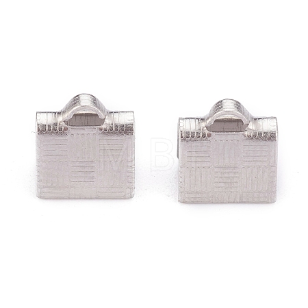 Tarnish Resistant 304 Stainless Steel Ribbon Crimp Ends STAS-P249-30P-1