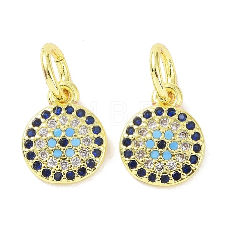 Golden Brass Micro Pave Cubic Zirconia Pendants KK-L209-039G-09-1