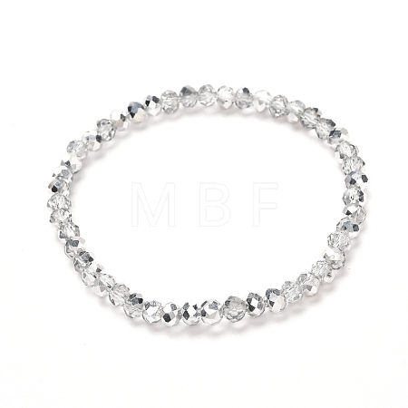 Faceted Glass Rondelle Beads Stretch Bracelet for Kid BJEW-JB06807-17-1