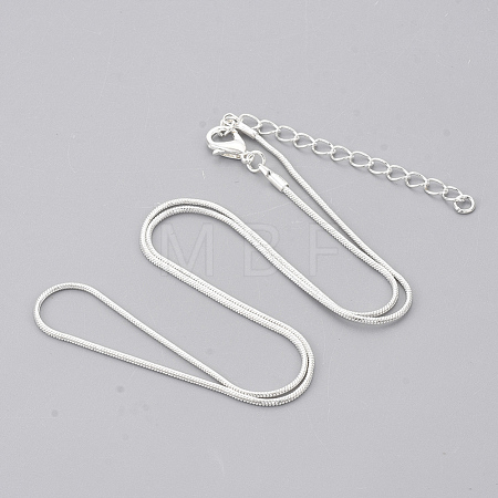 Brass Round Snake Chain Necklace Making MAK-T006-11A-S-1