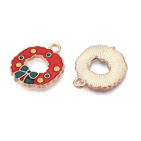 Christmas Theme Alloy Enamel Pendants ENAM-T020-10E-1