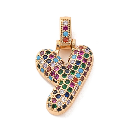 Brass Micro Pave Cubic Zirconia Pendants KK-C076-29Y-G02-1