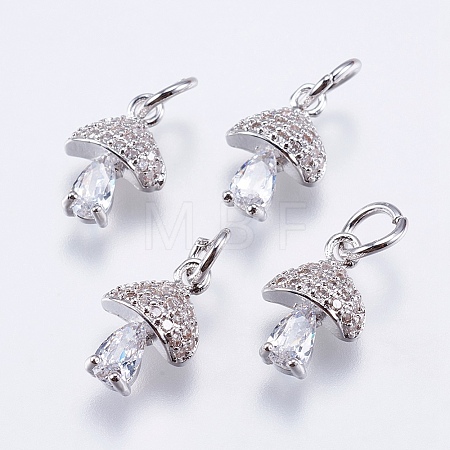 Brass Micro Pave Cubic Zirconia Charms LS-RB-I077-25P-RS-1
