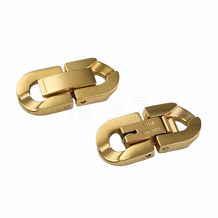 304 Stainless Steel Fold Over Clasps X-STAS-N087-48B-02G-1