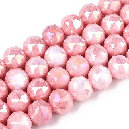 Anti-Tarnish Electroplate Glass Beads Strands GLAA-N010-10mm-04-1