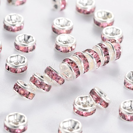 Brass Grade A Rhinestone Spacer Beads RSB034NF-07-1