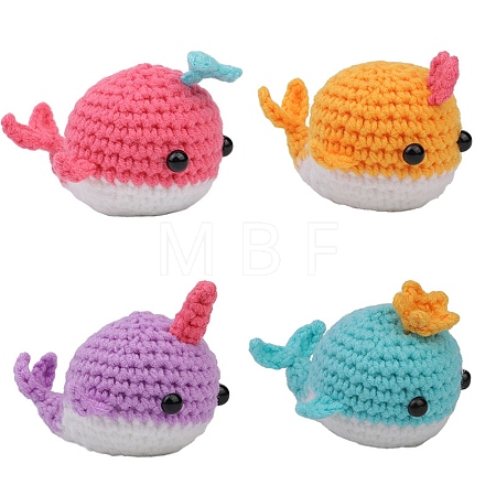 4 Style Whale Yarn Knitting Beginner Kit DIY-F146-01-1