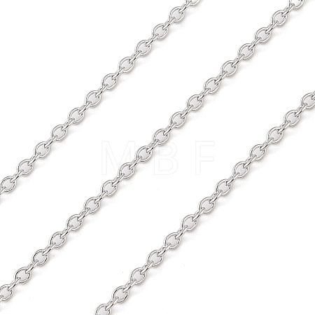 Anti-Tarnish Rhodium Plated 925 Sterling Silver Cable Chains STER-E072-02P-04-1