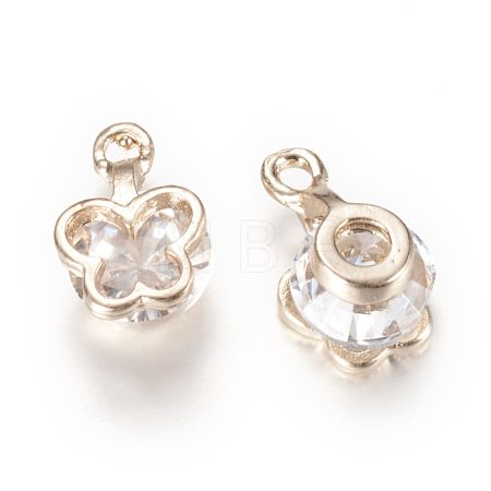 Alloy Cubic Zirconia Charms X-ZIRC-Q003-15KC-1