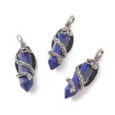 Natural Lapis Lazuli Pointed Pendants G-C051-01A-1