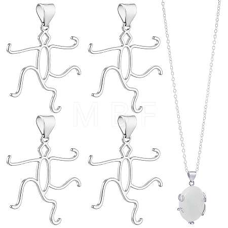 4Pcs Brass Pendant Cabochon Settings KK-WR0001-96A-P-1