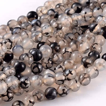 Natural Dragon Veins Agate Beads Strands X-AGAT-6D-9-1