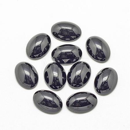 Natural Black Stone Cabochons G-R415-14x10-46-1