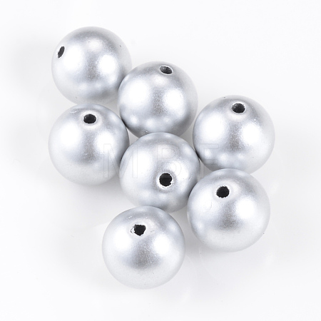 Matte Style Spray Painted Acrylic Beads X-ACRP-S669-12mm-01-1