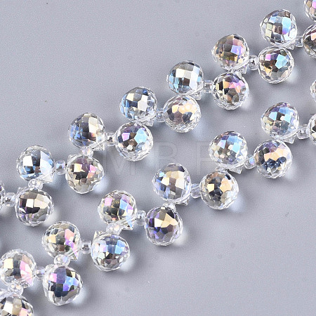 Transparent Glass Beads Strands X-GLAA-T006-14F-1
