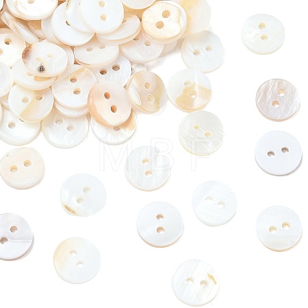 2-Hole Shell Flat Round Buttons X-BUTT-P012-11-1