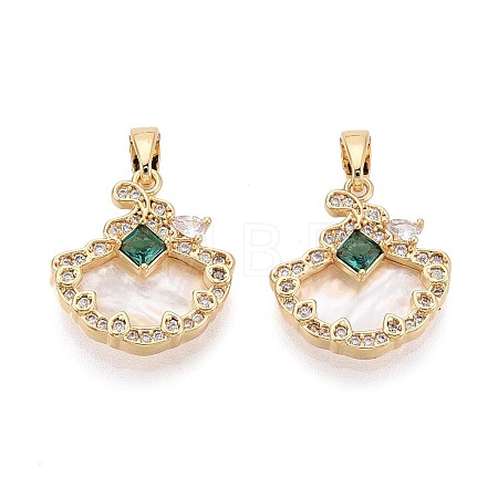 Natural White Shell Pendants KK-N287-24G-1