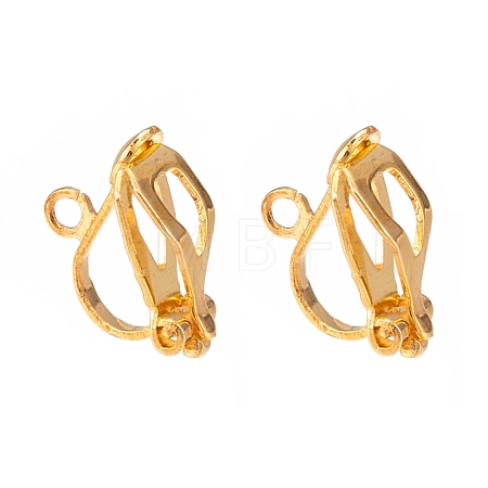 Brass Clip-on Earring Findings EC109-G-1