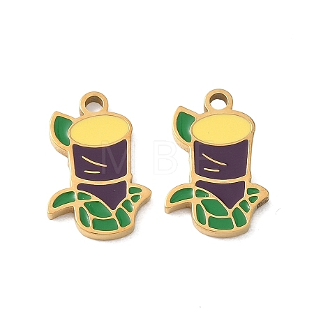 Fruit 304 Stainless Steel Enamel Pendants SA-CBA49D2-11G-03-1