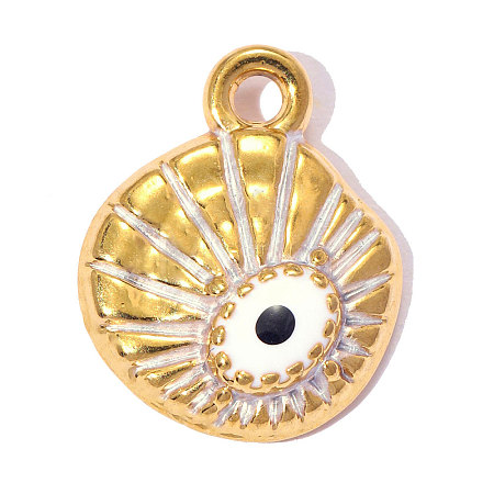 304 Stainless Steel with Black Enamel Charms SA-OY001-36G-1