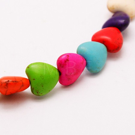 Heart Synthetic Turquoise Beads Strands TURQ-I019-12mm-07-1