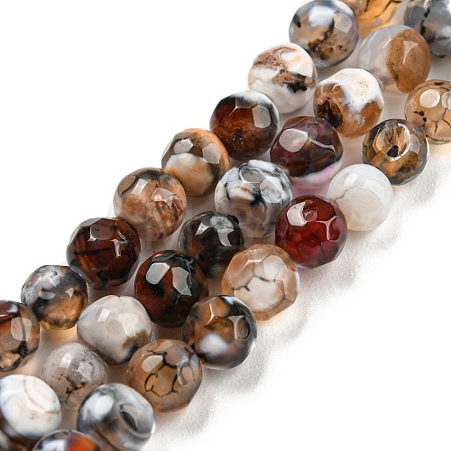 Dyed Natural Fire Crackle Agate Beads Strands G-G007-01G-1