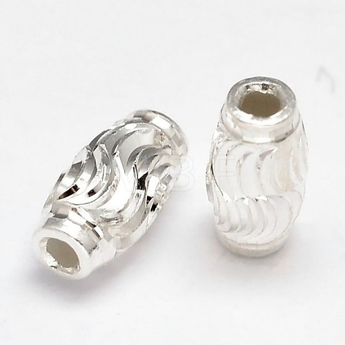 Fancy Cut Oval 925 Sterling Silver Beads STER-F012-15A-1