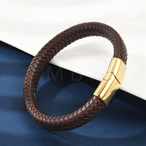 Braided Microfiber Leather Cord Bracelets for Women Men BJEW-D304-05G-01-1