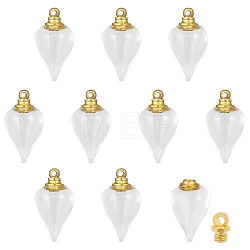 10Pcs Glass Perfume Bottle Pendants FIND-CA0007-57-1